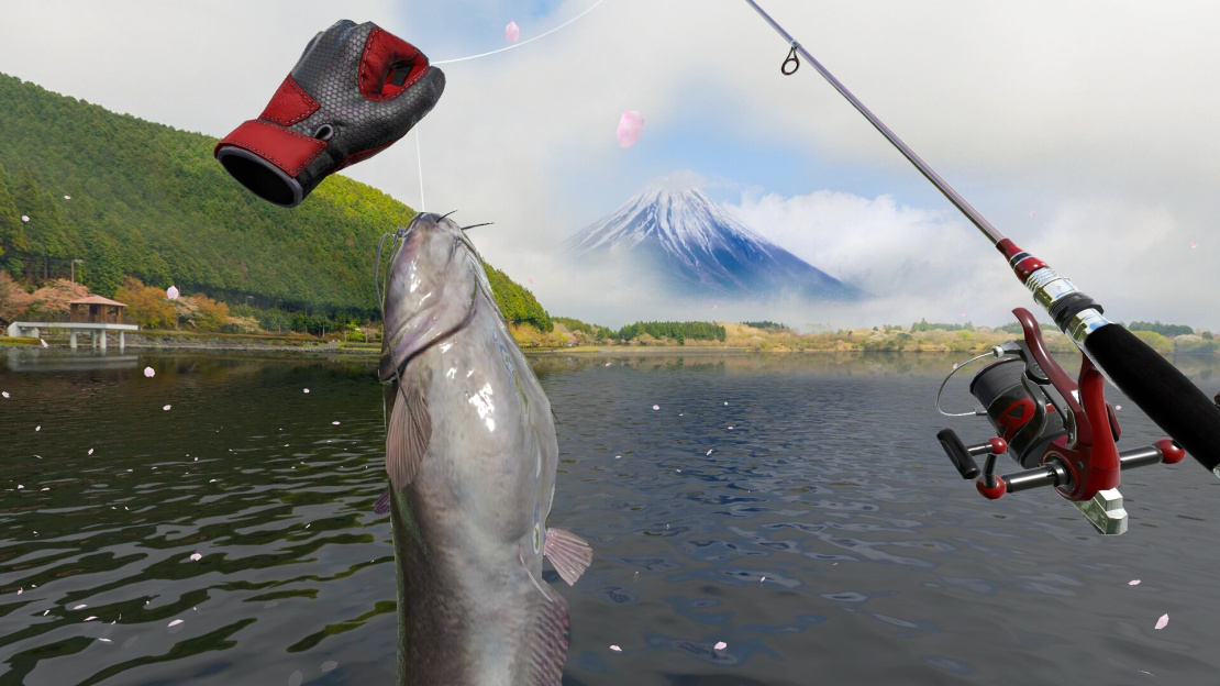 screenshot of VR fishing game