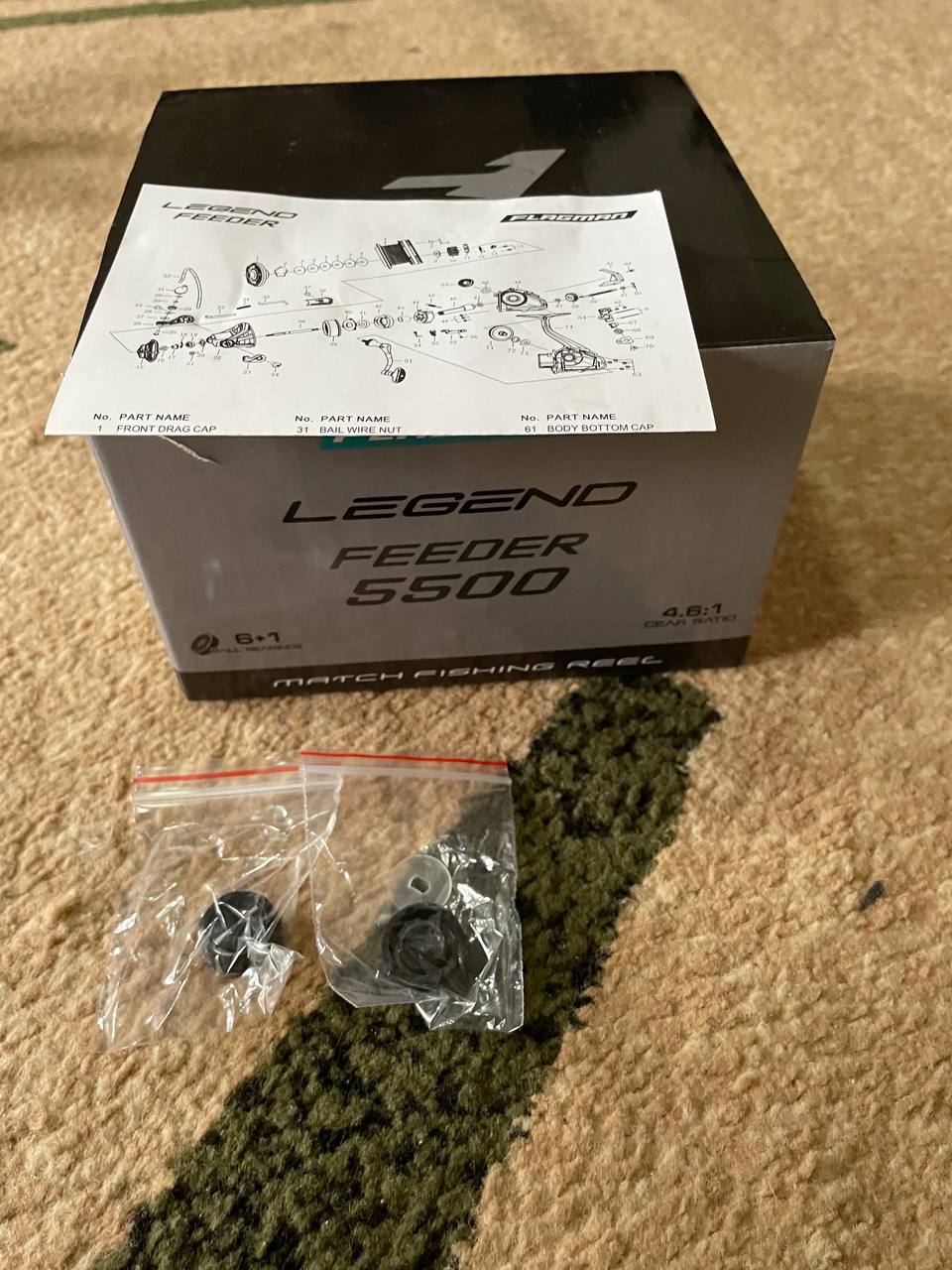 Катушка Flagman Legend Feeder 5500 FD + шнур (повний комплект), Зображення 3