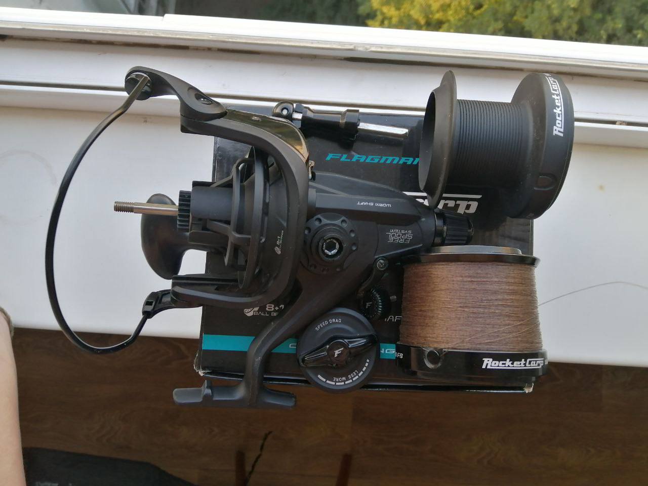 Вудлище Daiwa Black Widow 3.6м., котушка Flagman Rocket Carp 9000FS, Зображення 2
