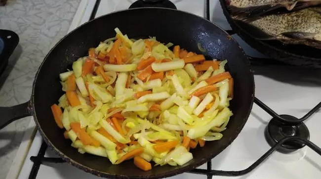 Sauteing the Onion and Carrot
