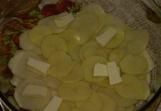 Segunda capa de patata con mantequilla