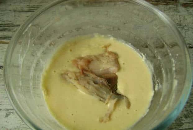 Dip and put into the pan