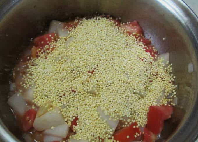 Pour in the millet
