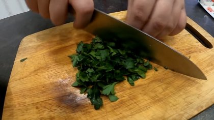 Cut the parsley