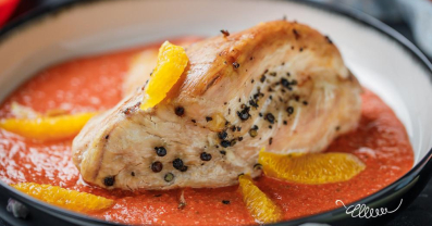 Turkey Roast with Roasted Red Pepper and Walnut Sauce