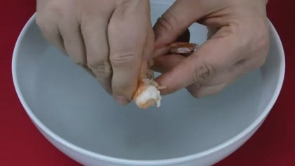 Préparation des crevettes