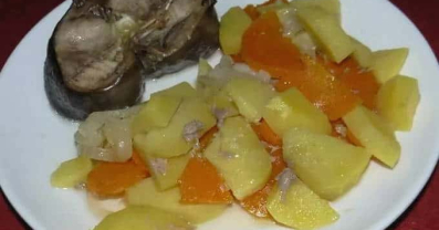 Wels Catfish Baked with Vegetables Under a Lid