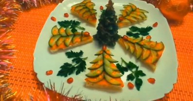 Vánoční stromeček rybí sendviče na novoroční stůl